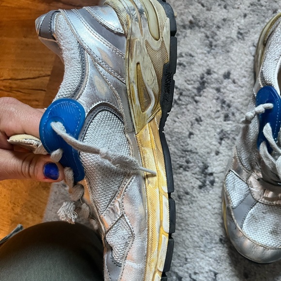 Golden Goose dad sneakers- Metallic Silver and Blue Sneakers - Picture 5 of 8